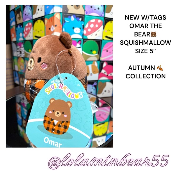 NW/TAGS OMAR THE BEAR 🐻 IN FLANNEL SHIRT SQUISHMALLOW-SZ 5”AUTUMN COLLECTION - Picture 6 of 9